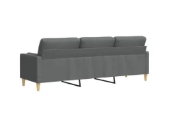 Sofas^vidaXL Sofa 3-Sitzer mit Zierkissen Dunkelgrau 210 cm Stoff 2158386