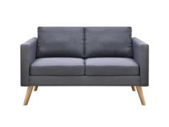 Sofas^vidaXL Sofa 2-Sitzer Stoff Dunkelgrau