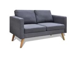Sofas^vidaXL Sofa 2-Sitzer Stoff Dunkelgrau