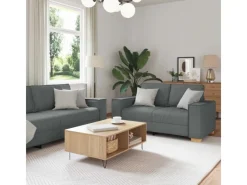 Sofas^vidaXL Sofa-Set 3-Tlg Leinenmischgewebe 3324610