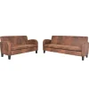 Sofas^vidaXL Sofa-Set 2-Tlg Kunstleder in Wildleder-Optik Braun