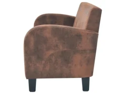 Sofas^vidaXL Sofa-Set 2-Tlg Kunstleder in Wildleder-Optik Braun