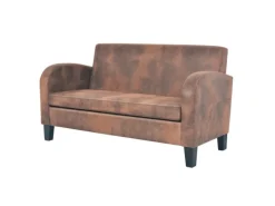 Sofas^vidaXL Sofa-Set 2-Tlg Kunstleder in Wildleder-Optik Braun
