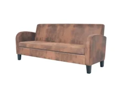 Sofas^vidaXL Sofa-Set 2-Tlg Kunstleder in Wildleder-Optik Braun