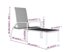 Hocker^vidaXL Sonnenliege mit Fußhocker PE-Rattan 317629