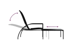 Hocker^vidaXL Sonnenliege mit Fußhocker PE-Rattan 317629