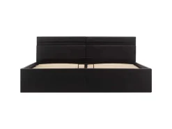Betten^vidaXL Stauraumbett Hydraulisch mit LED Schwarz Kunstleder 160x200 cm619306