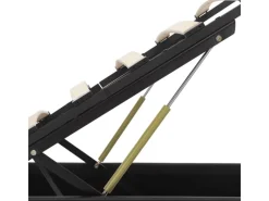 Betten^vidaXL Stauraumbett Hydraulisch mit LED Schwarz Kunstleder 160x200 cm619306