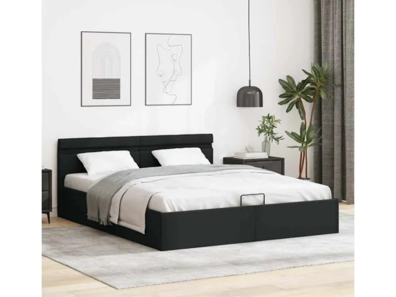 Betten^vidaXL Stauraumbett Hydraulisch mit LED Kunstleder 180x200 cm 285545