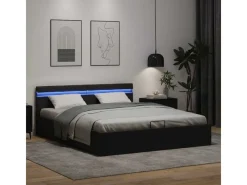 Betten^vidaXL Stauraumbett Hydraulisch mit LED Kunstleder 180x200 cm 285545