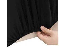 Sessel^vidaXL Stretch Sofahusse 3-Sitzer Schwarz Polyester-Jersey