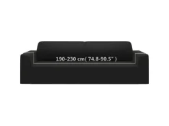 Sessel^vidaXL Stretch Sofahusse 3-Sitzer Schwarz Polyester-Jersey