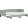 Sofas^vidaXL Tagesbett Ausziehbar mit Matratzen Hellgrau 80x200 cm Samt1847498