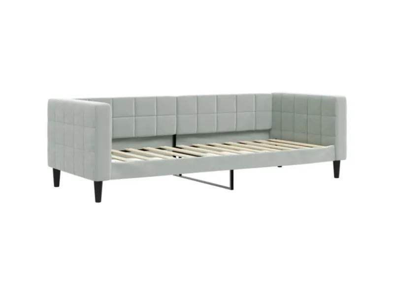 Sofas^vidaXL Tagesbett Ausziehbar mit Matratzen Hellgrau 80x200 cm Samt1847498