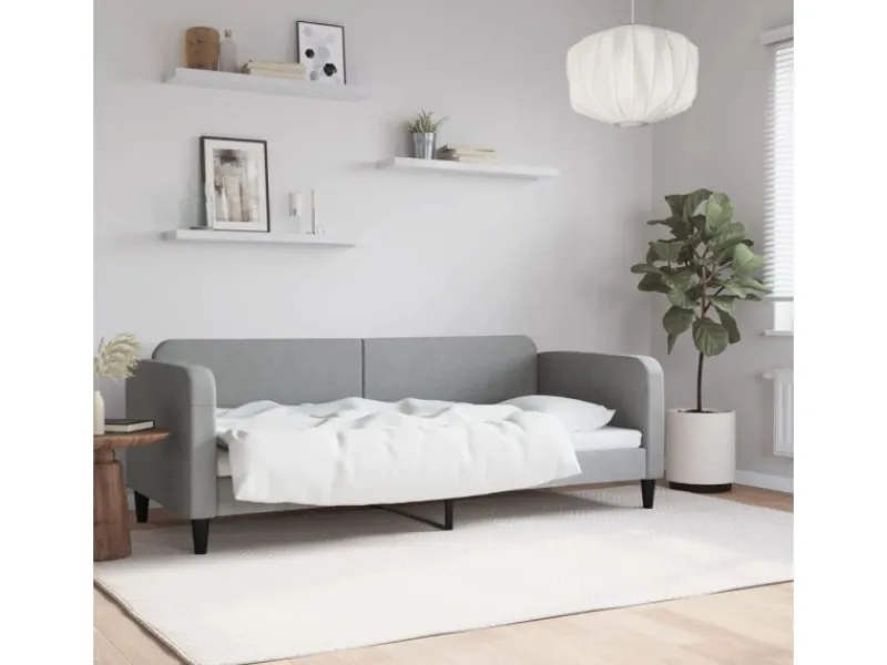 Betten^vidaXL Tagesbett Hellgrau 80x200 cm Stoff1843713