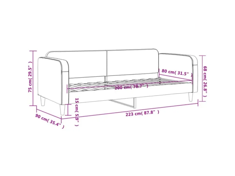 Betten^vidaXL Tagesbett Hellgrau 80x200 cm Stoff1843713