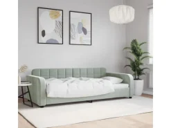 Betten^vidaXL Tagesbett Hellgrau 90x200 cm Samt1851836