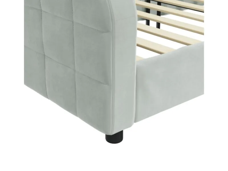 Betten^vidaXL Tagesbett Hellgrau 90x200 cm Samt1851836