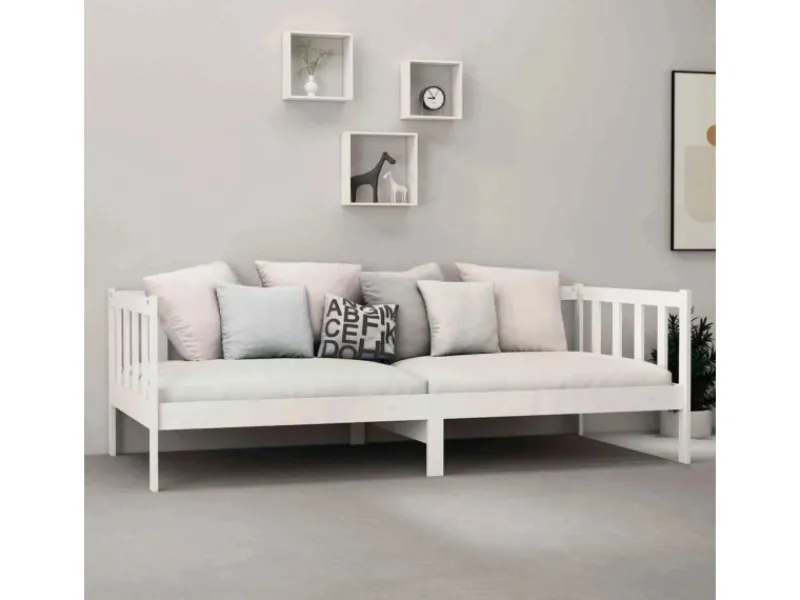Sofas|Betten^vidaXL Tagesbett Weiß Kiefer Massivholz 90x200 cm787221