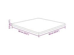 Tische^vidaXL Tischplatte Quadratisch Hellbraun 60x60x2,5cm Behandelte Eiche