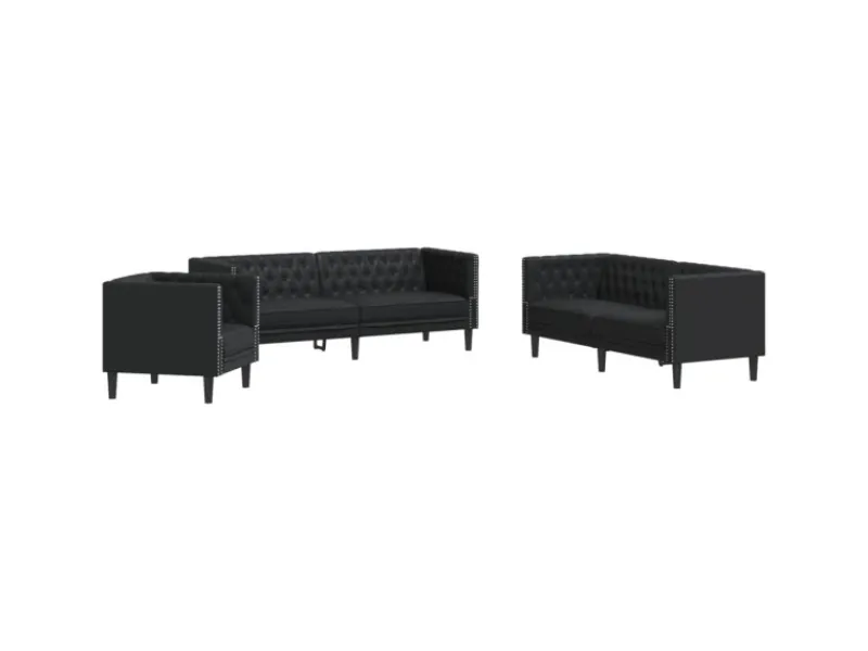 vidaXL 3-Tlg Chesterfield-Sofa-Set Kunstleder 3209267