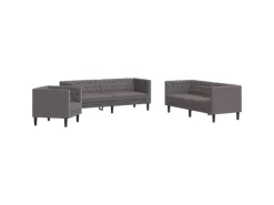 Sofas^vidaXL 3-Tlg Chesterfield-Sofa-Set Kunstleder 3209270