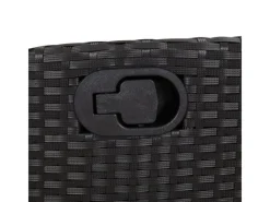 vidaXL 9-tlg Garten-Essgruppe mit Kissen Schwarz Poly Rattan Modell 98