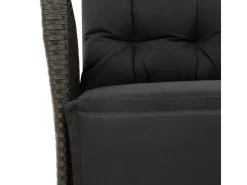 vidaXL 9-tlg Garten-Essgruppe mit Kissen Schwarz Poly Rattan Modell 98