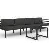 Sofas^vidaXL 5-tlg Garten-Lounge-Set mit Kissen Aluminium Anthrazit Modell 2