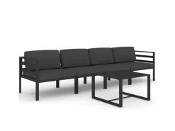 Sofas^vidaXL 5-tlg Garten-Lounge-Set mit Kissen Aluminium Anthrazit Modell 2