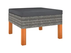 vidaXL 4-tlg Garten-Lounge-Set mit Kissen Poly Rattan Grau Modell 1