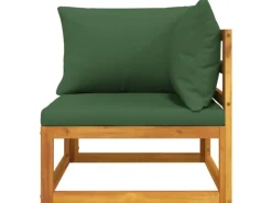 Sofas^vidaXL 2-tlg. Garten-Sofa-Set mit Kissen Massivholz Akazie