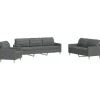 Sofas^vidaXL 3-Tlg Sofagarnitur Dunkelgrau Stoff 2149639