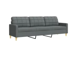 Sofas^vidaXL 3-Tlg Sofagarnitur Dunkelgrau Stoff 2149639