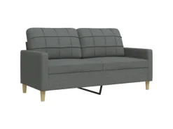 Sofas^vidaXL 3-Tlg Sofagarnitur Dunkelgrau Stoff 2149639