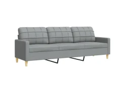 vidaXL 2-Tlg Sofagarnitur Hellgrau Stoff 2149641