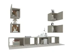 vidaXL 6-tlg. TV-Schrank-Set Betongrau Holzwerkstoff 4