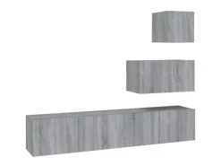 Wohnwände^vidaXL 4-tlg. TV-Schrank-Set Grau Sonoma Holzwerkstoff Modell 12