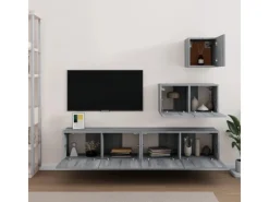 Wohnwände^vidaXL 4-tlg. TV-Schrank-Set Grau Sonoma Holzwerkstoff Modell 12