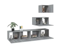 Wohnwände^vidaXL 4-tlg. TV-Schrank-Set Grau Sonoma Holzwerkstoff Modell 12