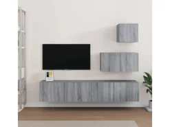Wohnwände^vidaXL 4-tlg. TV-Schrank-Set Grau Sonoma Holzwerkstoff Modell 12