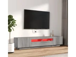 vidaXL 2-tlg. TV-Schrank-Set LED-Leuchten Grau Sonoma Holzwerkstoff 2