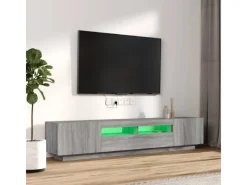 vidaXL 2-tlg. TV-Schrank-Set LED-Leuchten Grau Sonoma Holzwerkstoff 2
