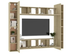 vidaXL 8-tlg. TV-Schrank-Set Sonoma-Eiche Holzwerkstoff 4