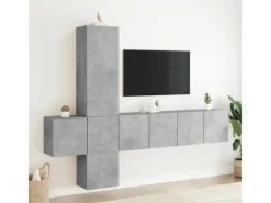 Wohnwände^vidaXL 5-Tlg Wohnwand Betongrau Holzwerkstoff 3216460