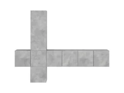 Wohnwände^vidaXL 5-Tlg Wohnwand Betongrau Holzwerkstoff 3216460