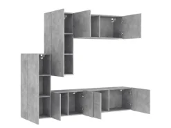 Wohnwände^vidaXL 5-tlg. Wohnwand Betongrau Holzwerkstoff Modell 8