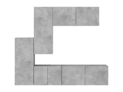 Wohnwände^vidaXL 5-tlg. Wohnwand Betongrau Holzwerkstoff Modell 8