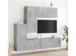 Wohnwände^vidaXL 5-tlg. Wohnwand Betongrau Holzwerkstoff Modell 8