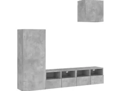 Wohnwände^vidaXL 4-Tlg Wohnwand Betongrau Holzwerkstoff 3216503